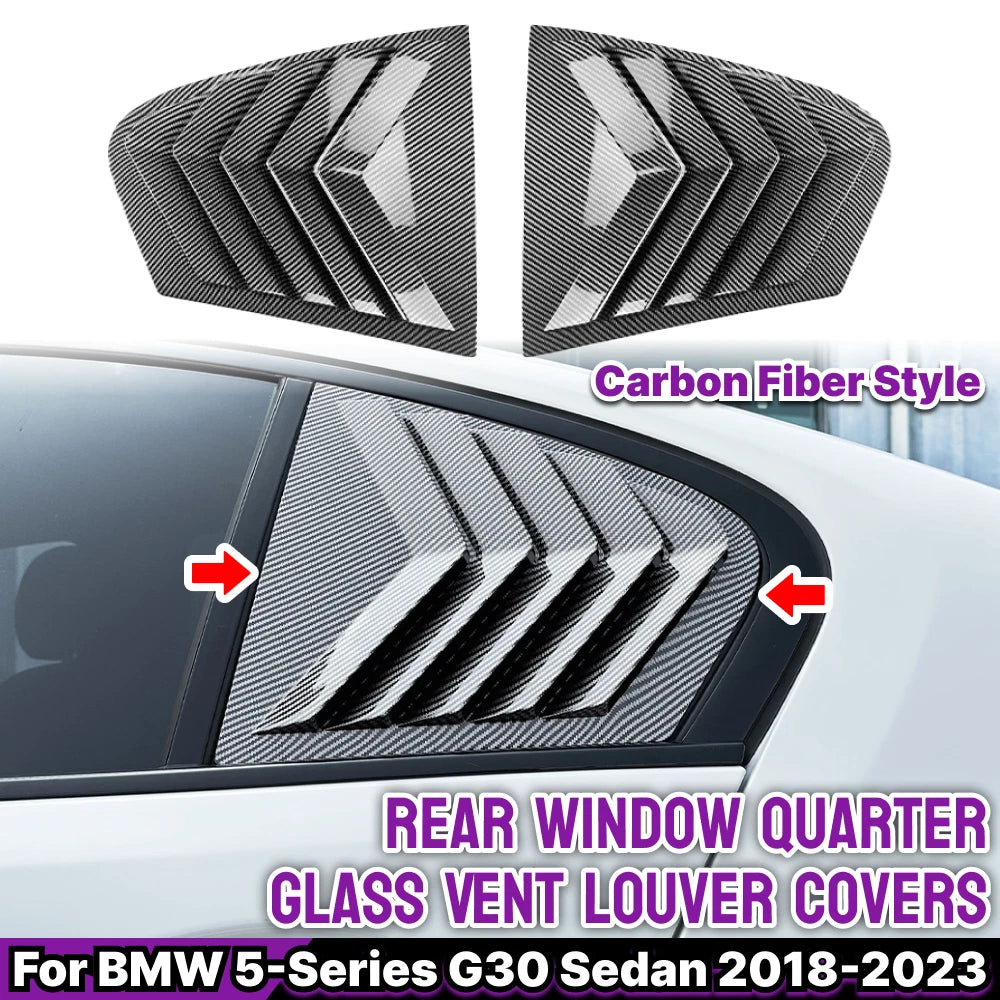 Set of 1 Carbon Look Rear Window Louver Shutter Cover for BMW 5 Series (2018–2023)