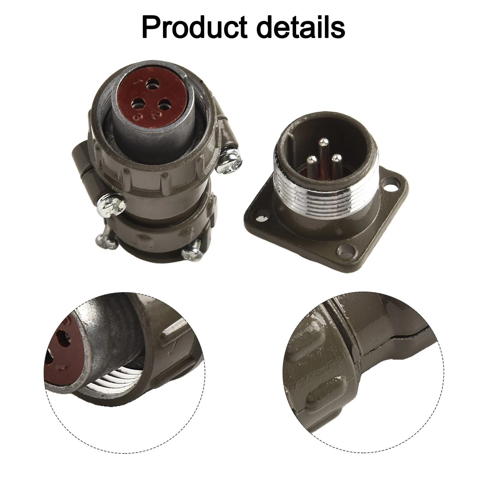 M20 Panel Mount Flange Aviation Connector with 27 Pin Contacts