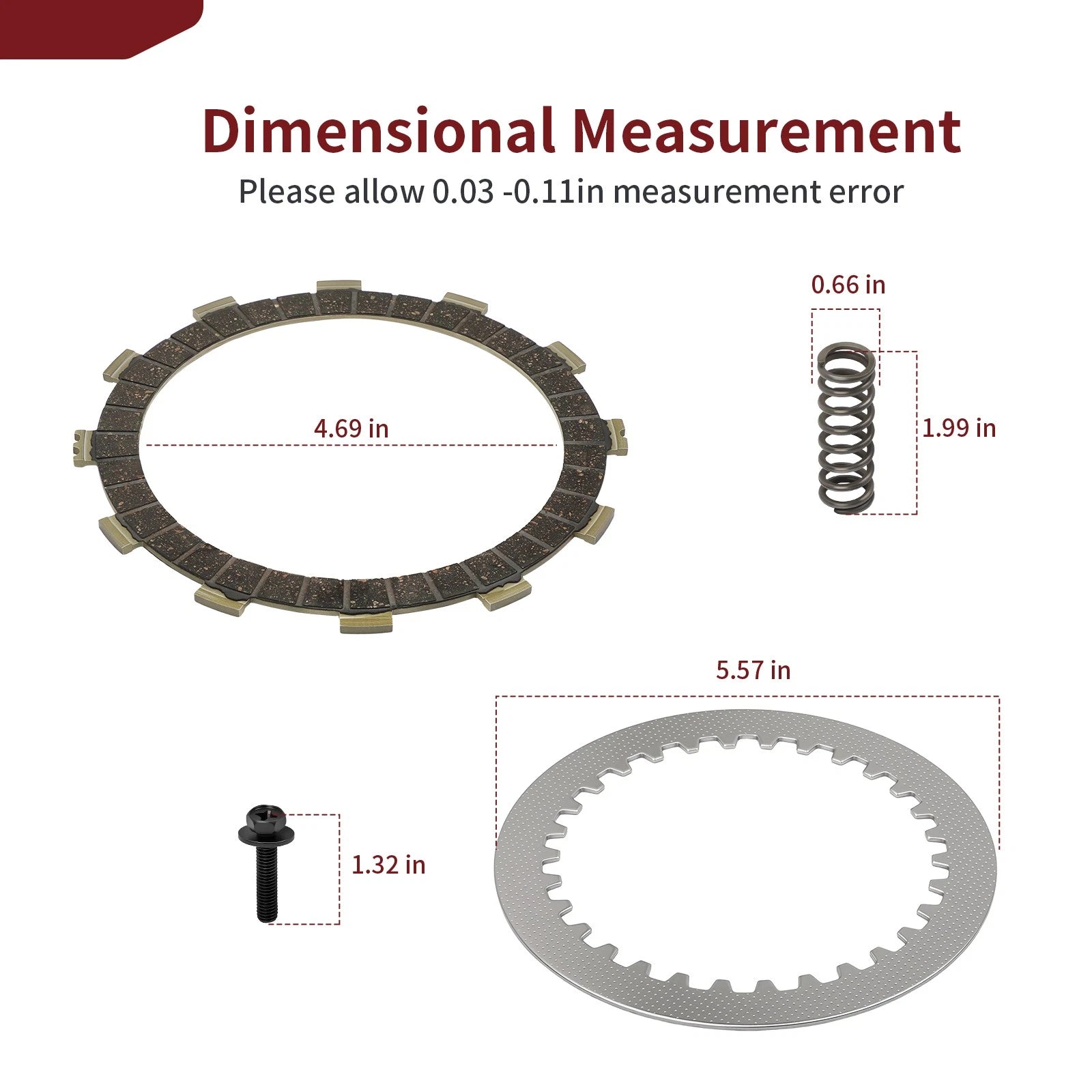 Heavy Duty Clutch Friction Steel Plates w/Spring Bolt for Yamaha YZ250 (2002–2024)
