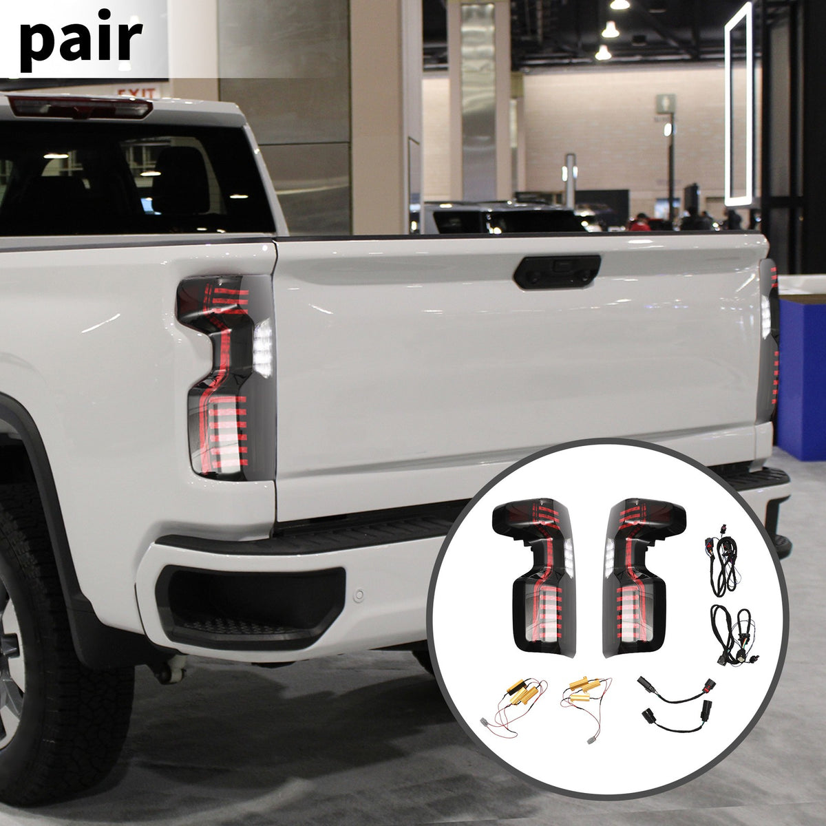 OLED Brake Tail Lights Assembly for Chevy Silverado 1500 2500HD 3500HD (2014–2018)
