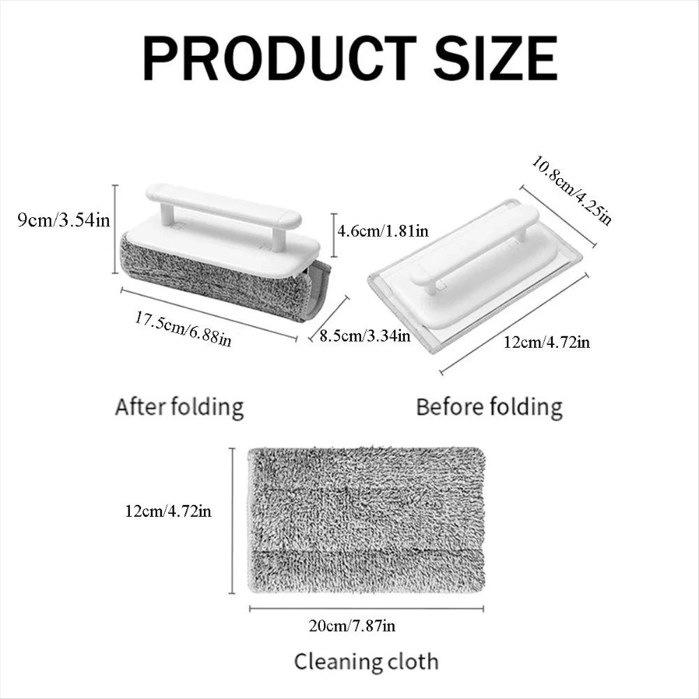 Foldable cleaning brush for window grooves and appliances