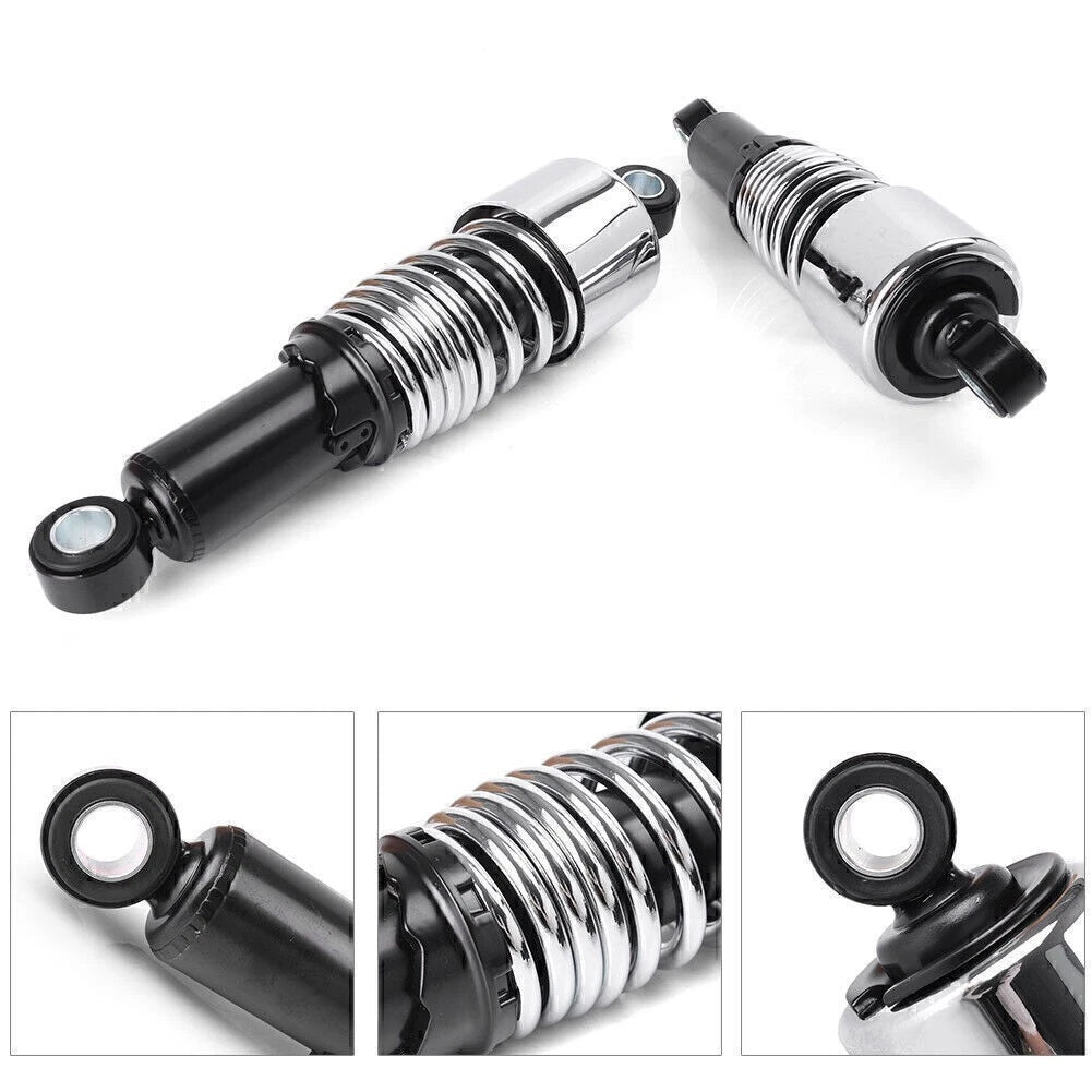 2X Rear Shock Absorbers for Harley (267mm 10.5'' Black & Chrome)