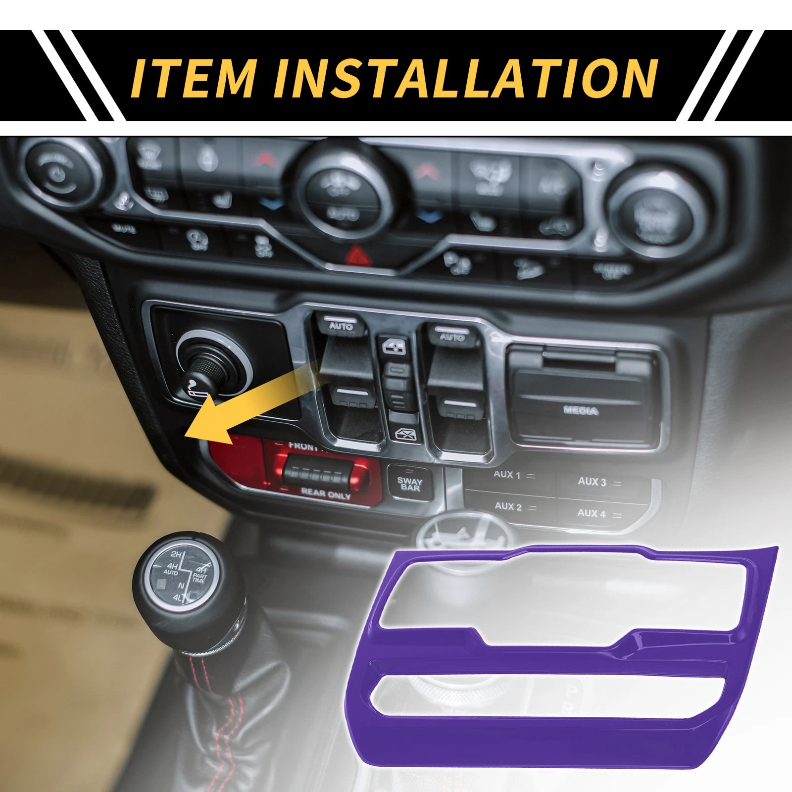 Dashboard Center Window Control Panel Cover for Jeep Wrangler (2007–2018)