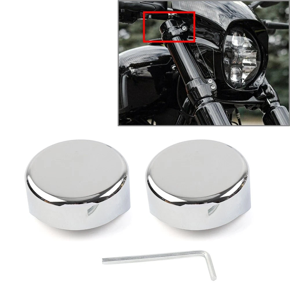 Chrome Upper Fork End Caps for Harley Softail Breakout FXBR FXBRS (2018–2023)