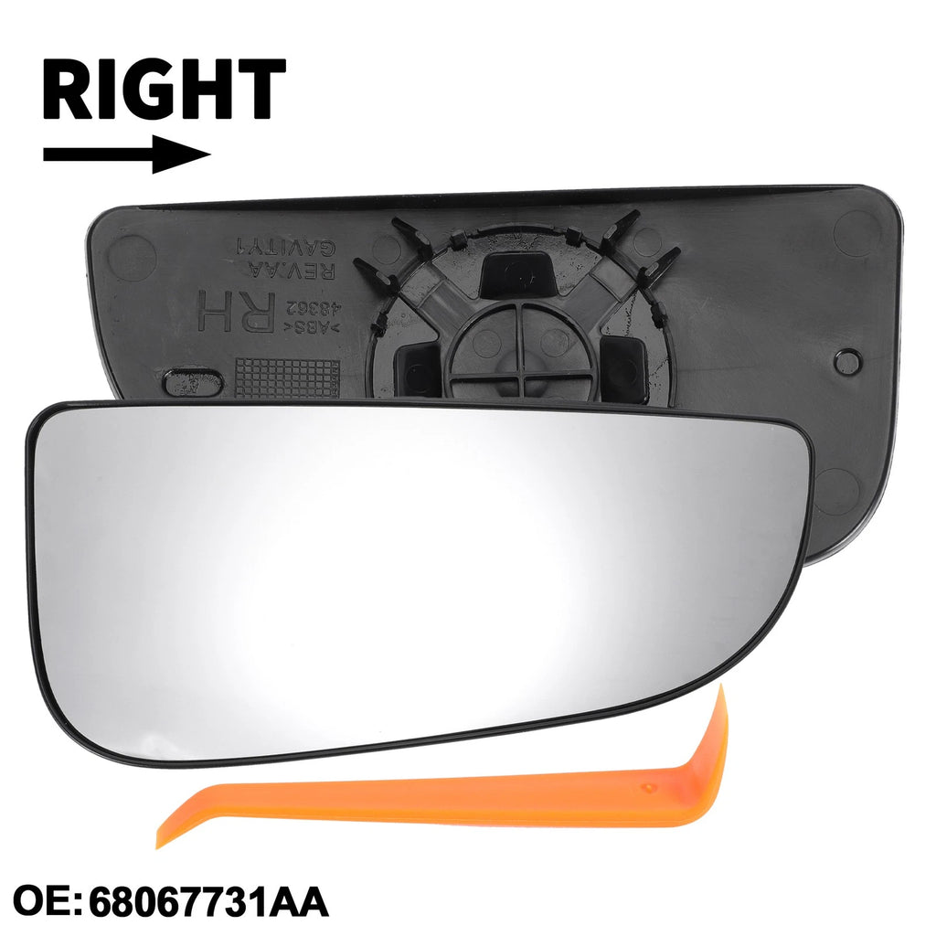 Passenger Side Lower Mirror Glass Replacement for Dodge (Non-Heated)