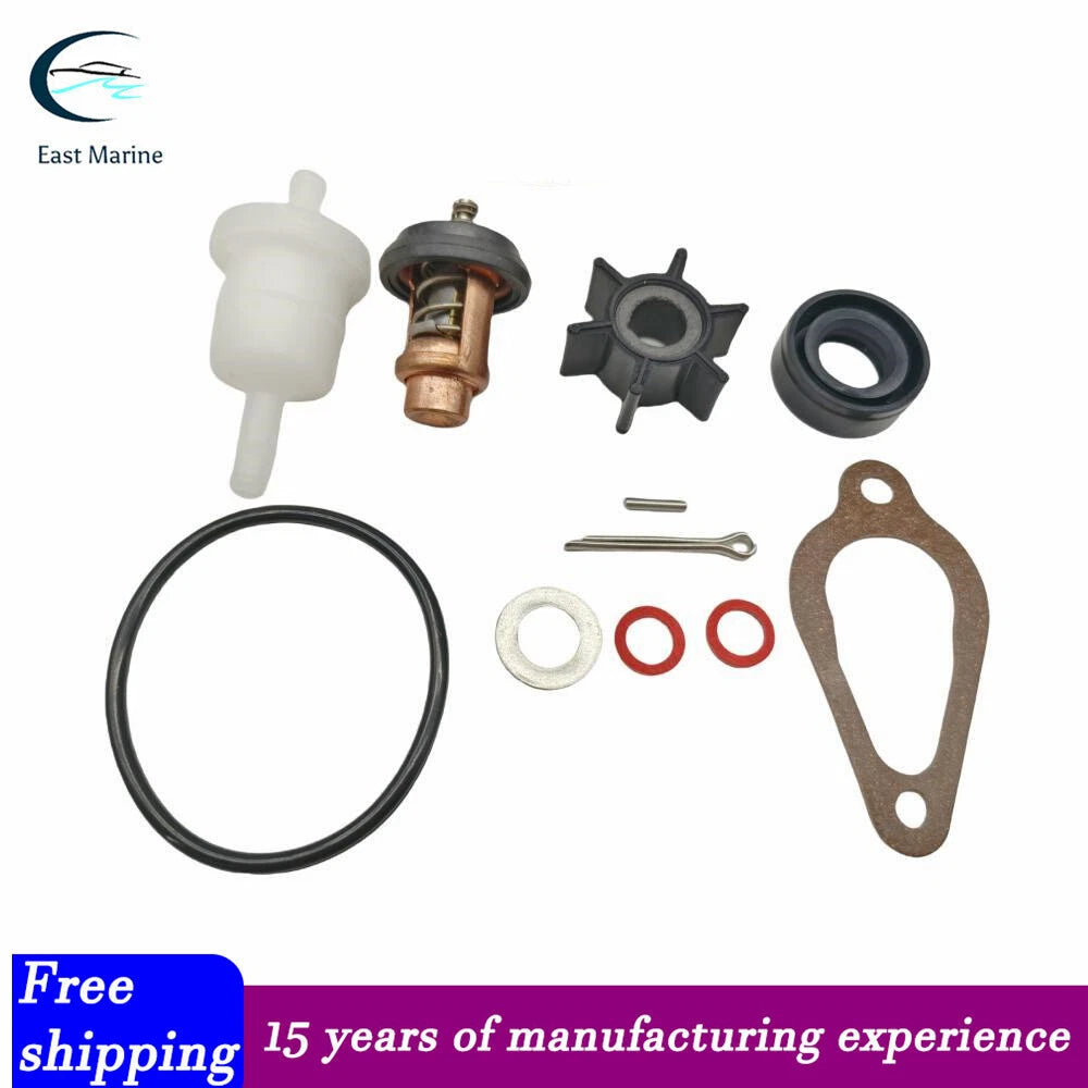 Service Kit with Water Pump, Thermostat, Fuel Filter for Mercury 4-6 HP (N/A)