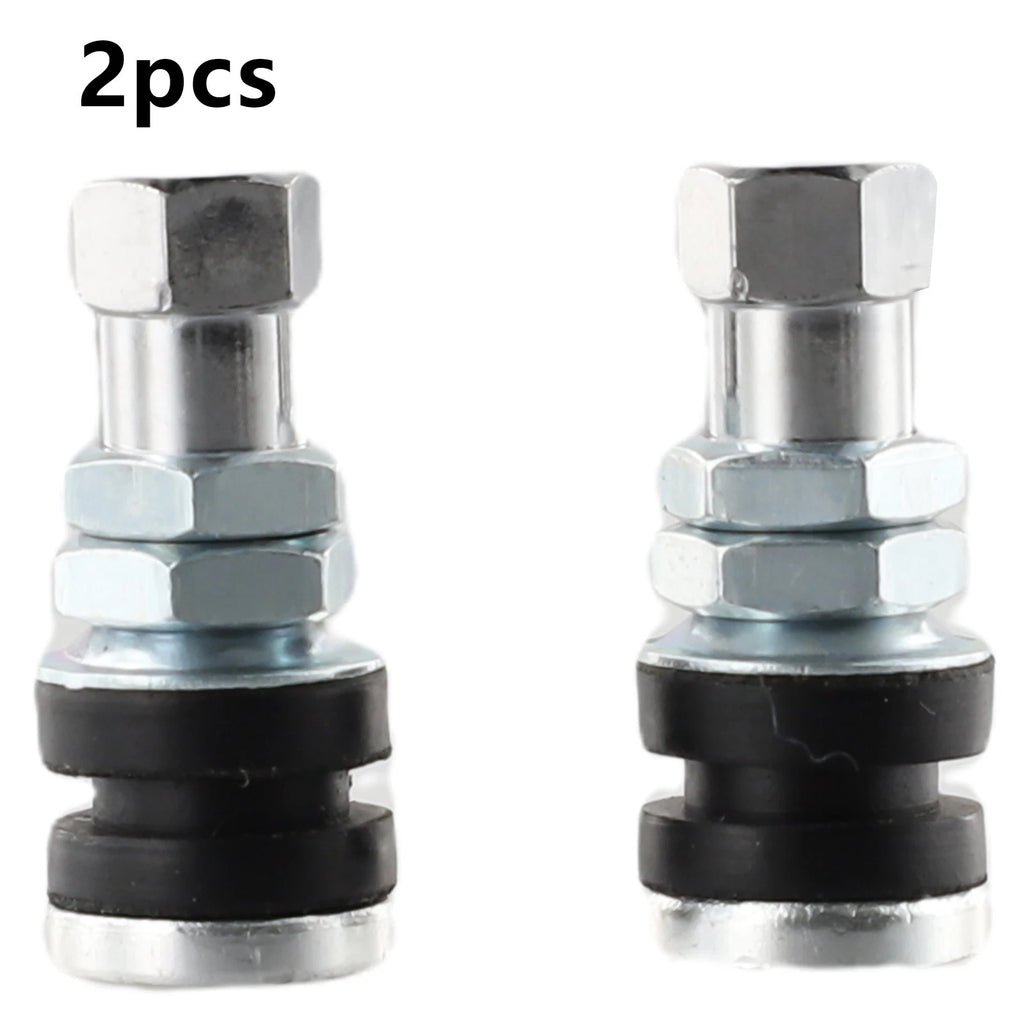 2X Silver Tire Valve Short Stems for Custom Rims
