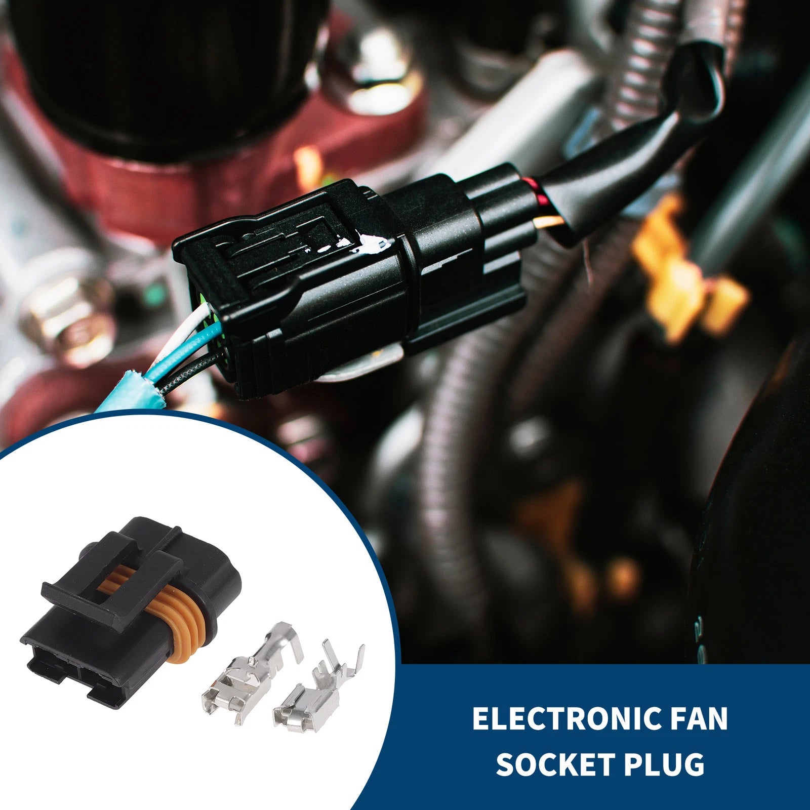 2 Pins Electronic Fan Socket Plug for Buick (1 Set)