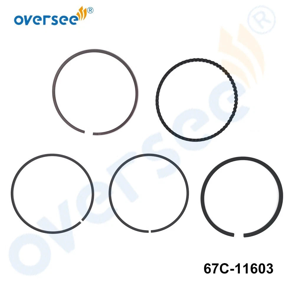 Piston Ring Set (STD) for Yamaha 20-70HP Outboard Engine (67C-11603, 67C116030000)