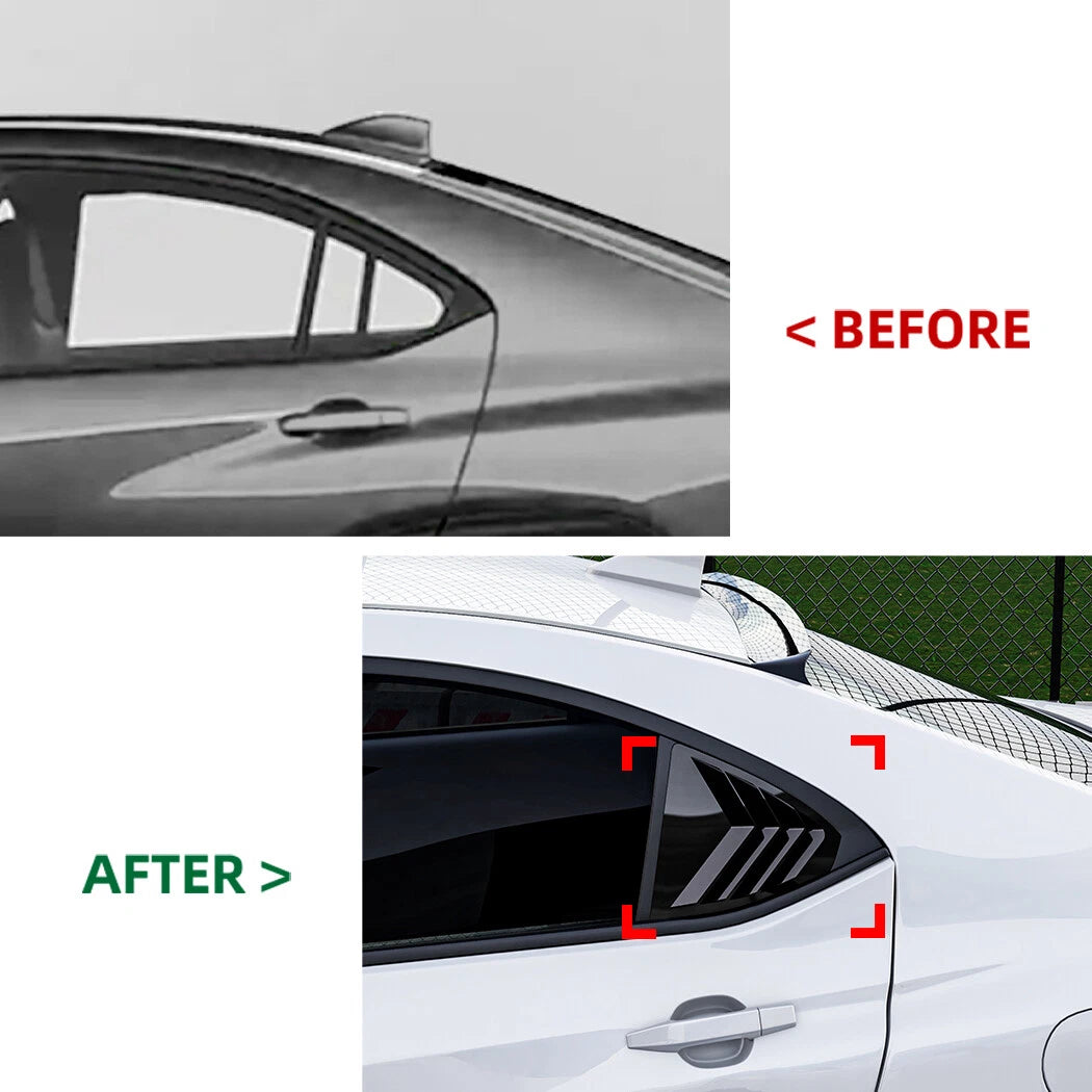 Gloss Black Quarter Window Louvers Vent Cover Trim for Subaru WRX STI (2022–2023)