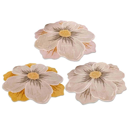Imitation Cashmere Flower Design Rug for Cozy Home Spaces