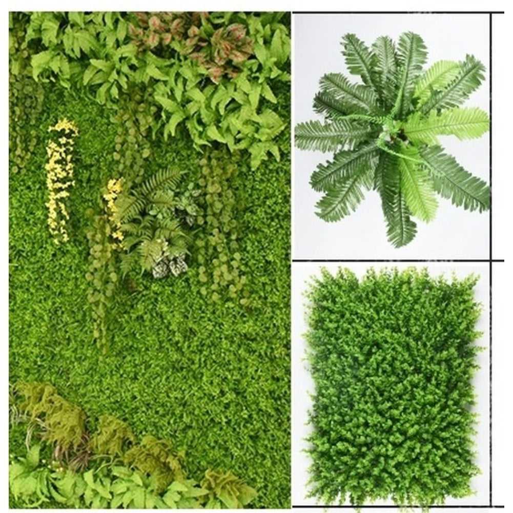 1pc Plastic Grass Wall Panel 40x60cm Faux Hedge Artificial Greenery