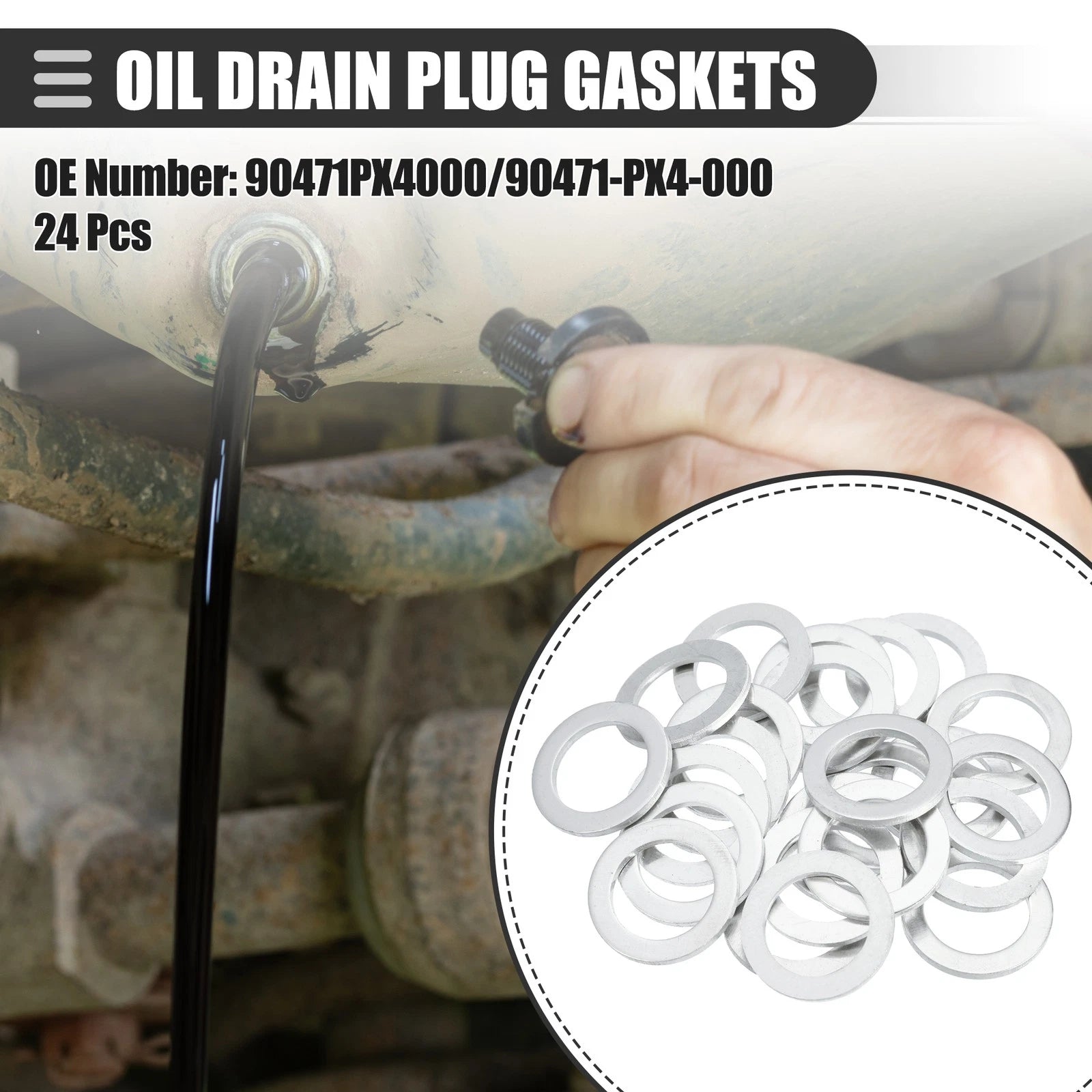 Oil Drain Plug Gaskets Kit (24 Pack) for Honda Accord (2008–2016)