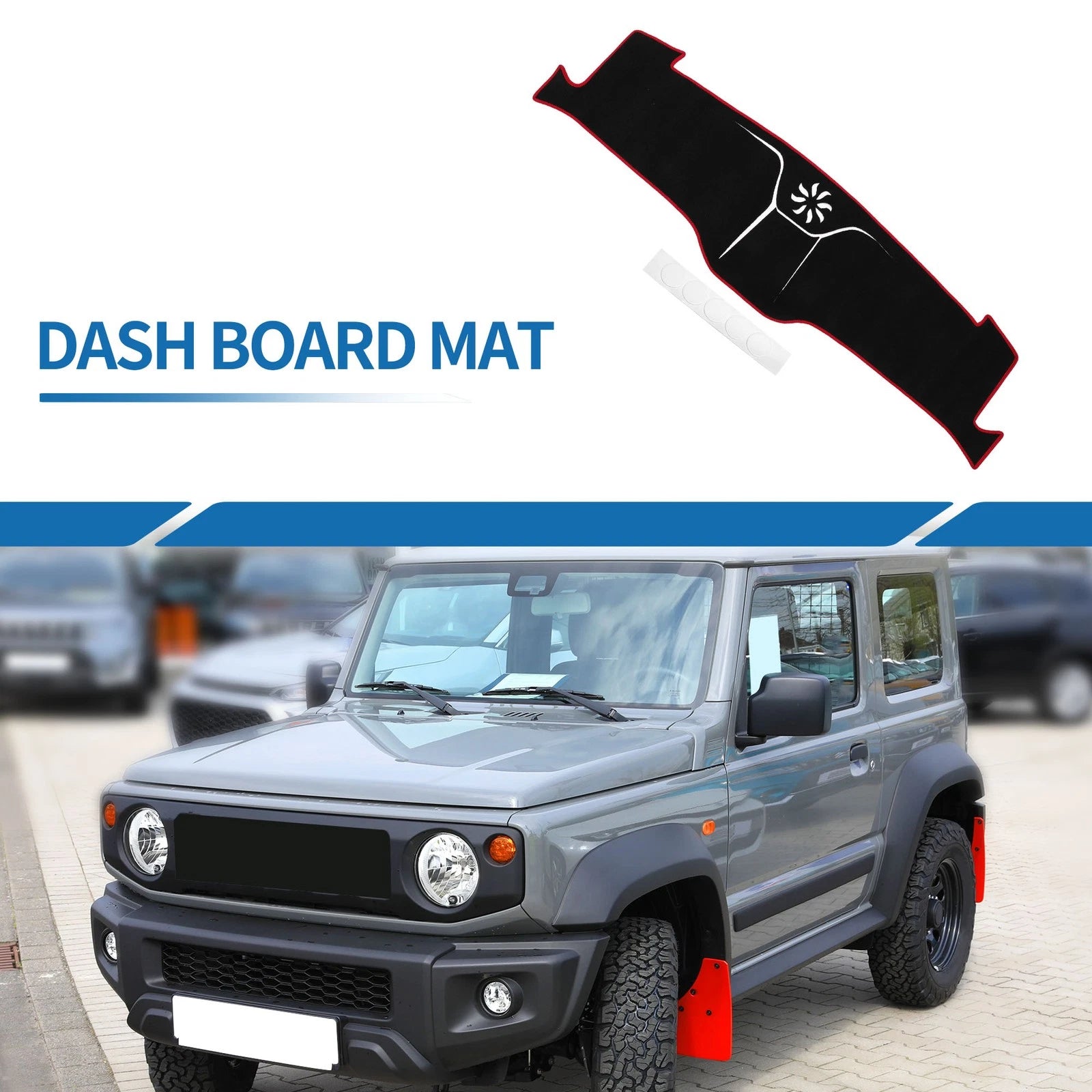 Dashboard Dash Cover Mat for Ford Mustang Mach-E 2021–2024 Black Red