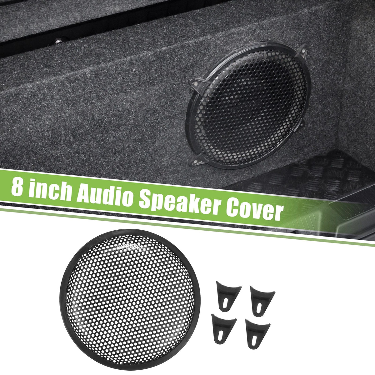 8" Car Speaker Grill Cover for Universal Subwoofer (with Screws & Clips)
