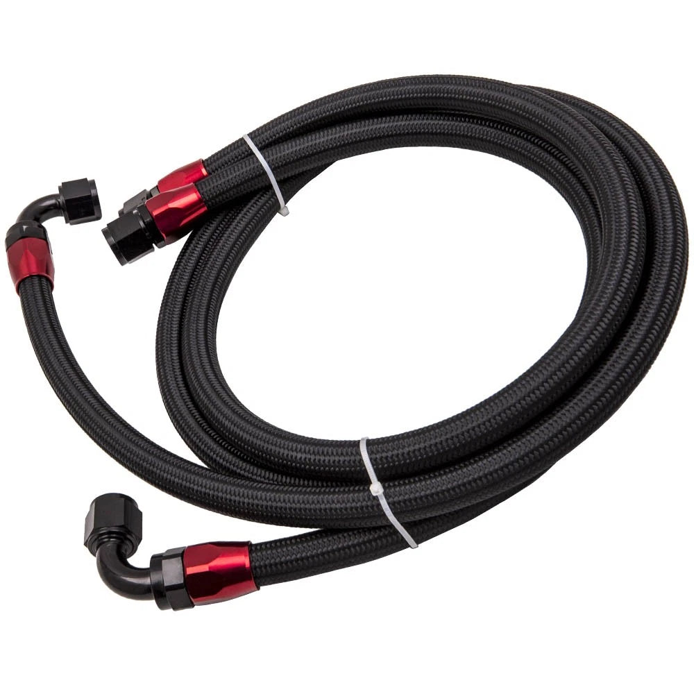 10 Row AN 10 Universal Engine Oil Cooler & Filter Adapter Kit - Black