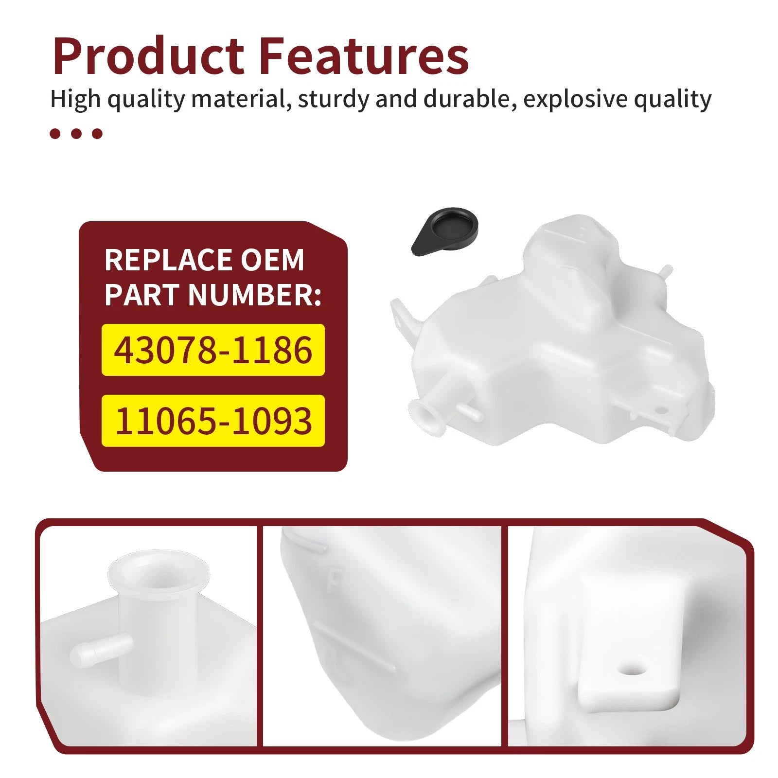 Coolant Reservoir w/ Cap for Kawasaki ZX636 ZX600 Ninja ZX-6R (2003–2004)