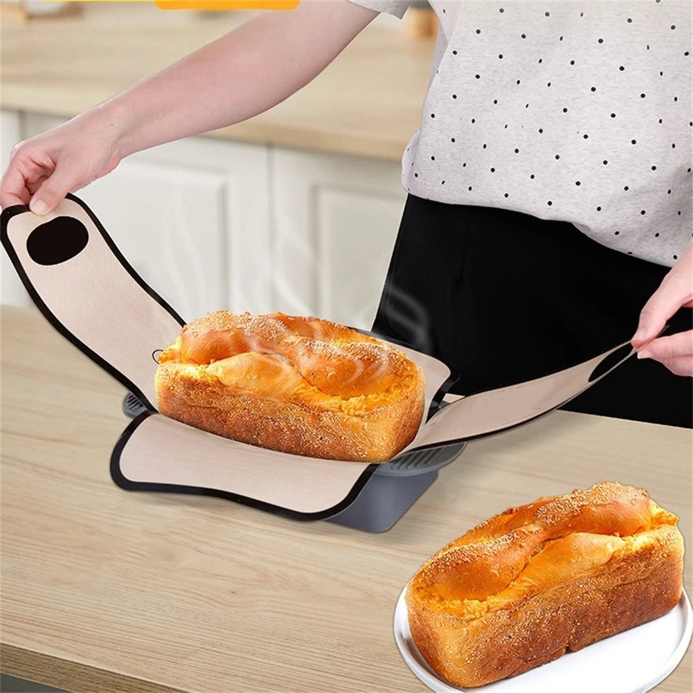 Set of 2 Reusable Non-Stick Silicone Bread Pan Liners Oven Safe