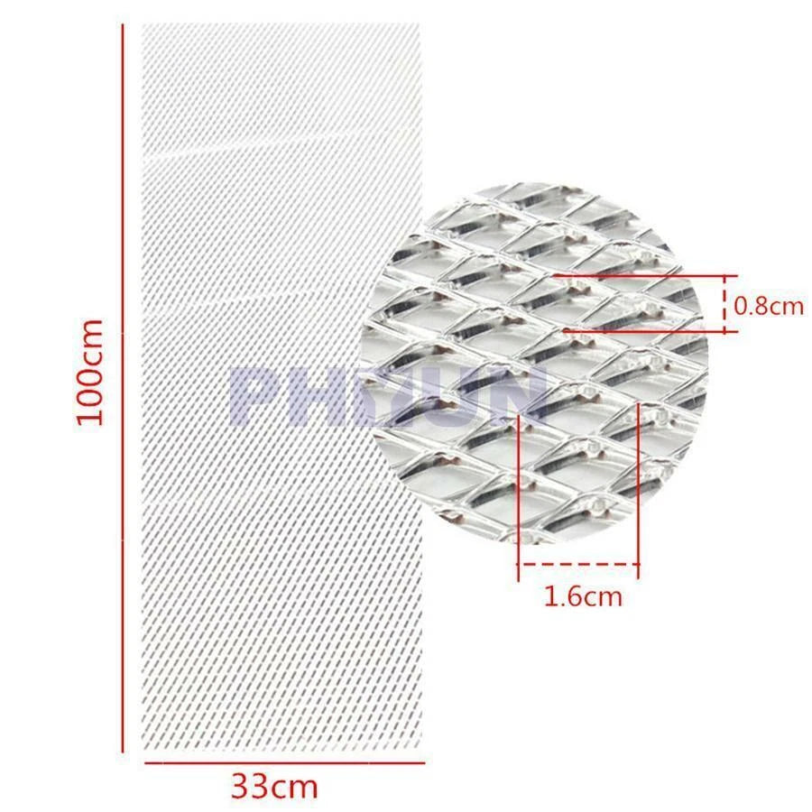 Universal Silver Rhombus Mesh Grille for Car (40"x13")