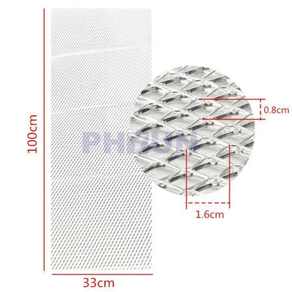 Universal Silver Rhombus Mesh Grille for Car (40"x13")