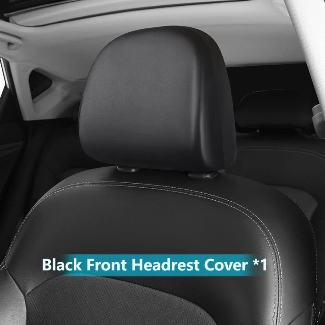 Set of 2 Elastic PU Leather Headrest Covers for Car (Full Protection)
