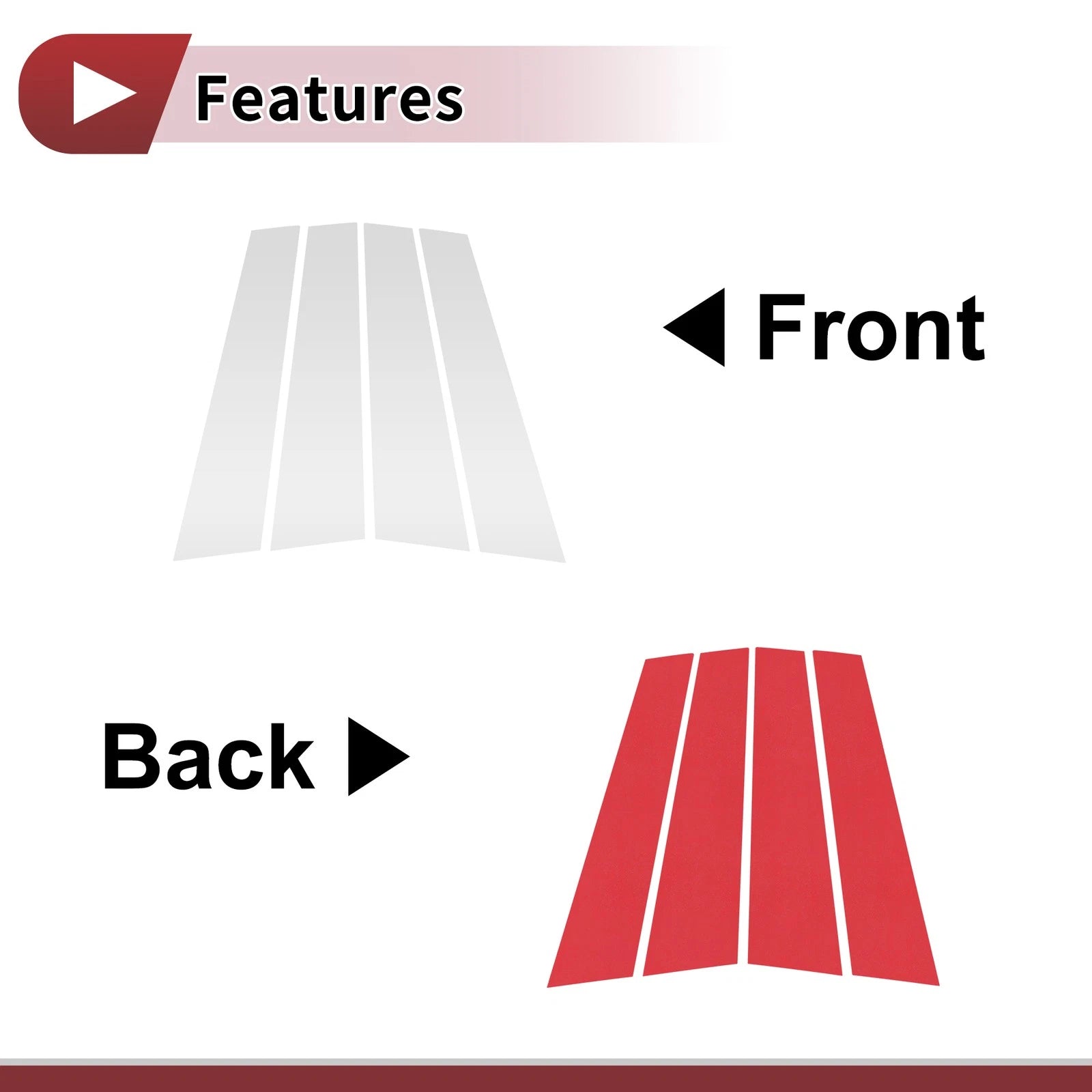 Front Left Right Door Pillar Window Trim for Lexus NX (2014–2022)