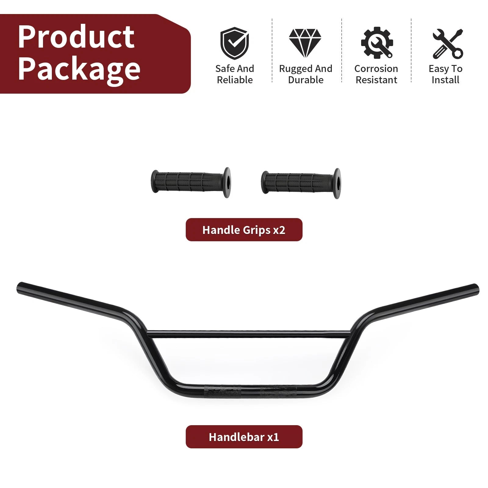 Handlebar & Grips for Yamaha Blaster 200 Banshee 350 (#2GU-26111-00-00)