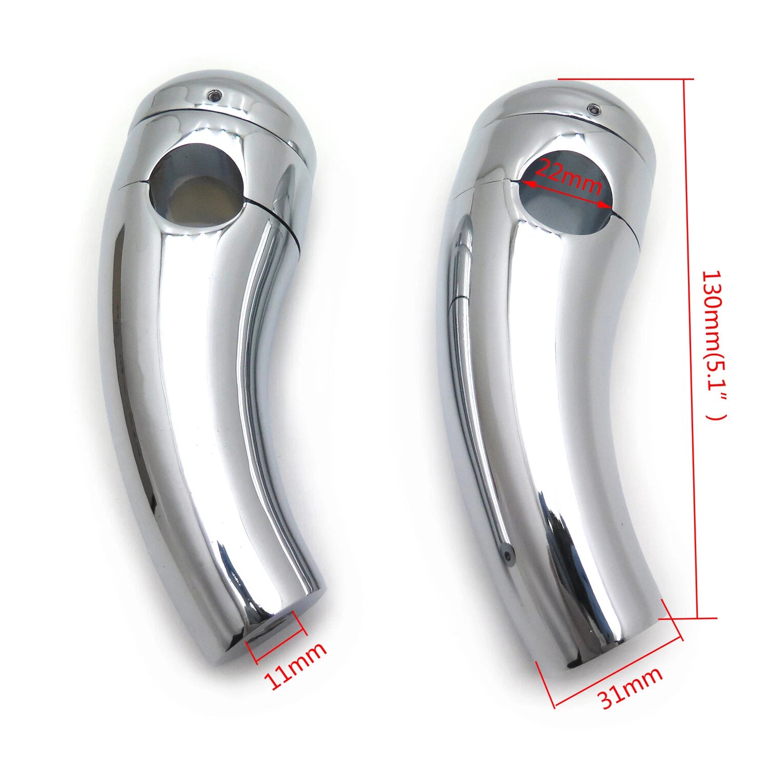 Chrome 7/8" 22mm Handlebar Riser Mounting Clamp for Honda Harley Yamaha