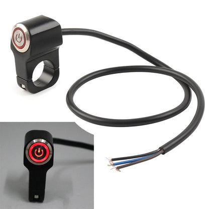 On Off Switch Button for Motorcycle Handlebar LED Red