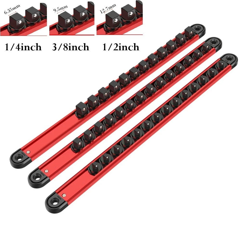 3PCS 360 Degree Rotating Magnetic Socket Clip Rail Holder Organizer for Tools