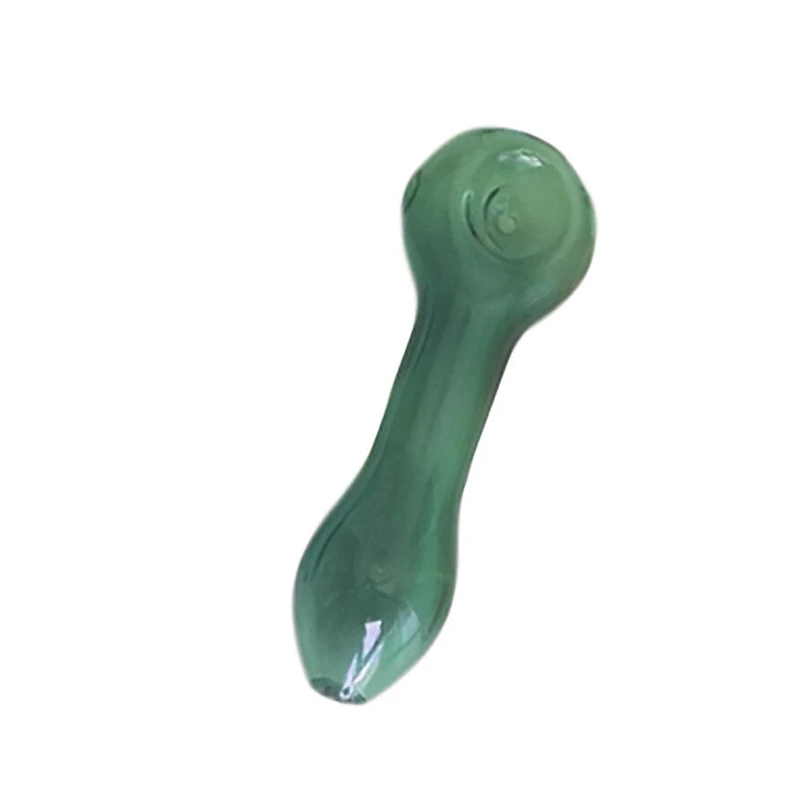 4" Mini Glass Spoon Pipe for Smoking (Green Bowl)