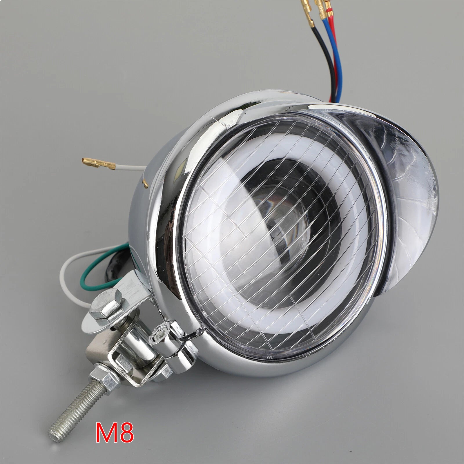 4 Inch Motorcycle Headlight Chrome Halo Ring DRL for Cafe Racer