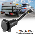 4 Pin to 7 Way RV Trailer Plug Adapter for Camper Trucks and Trailers