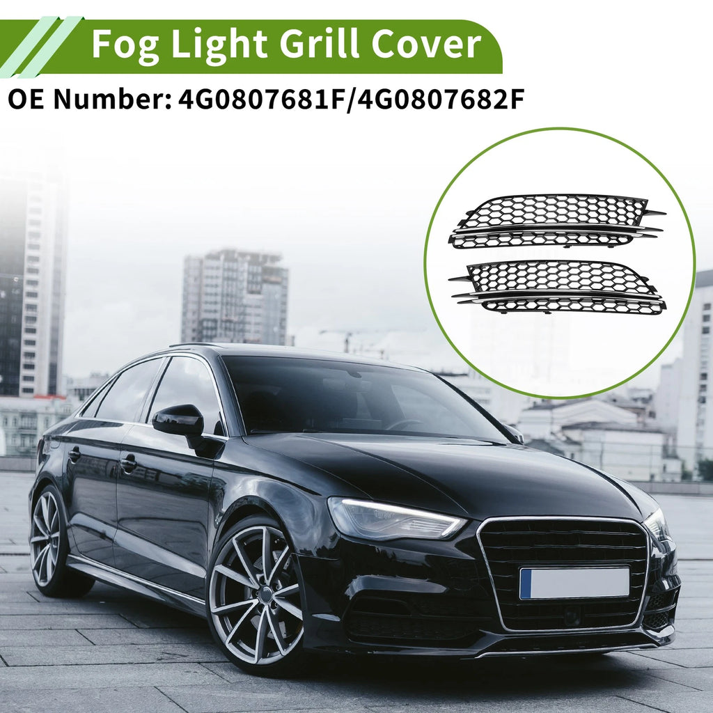 Front Fog Light Grill Pair Replacement for Audi A6 C7 (2012–2018)