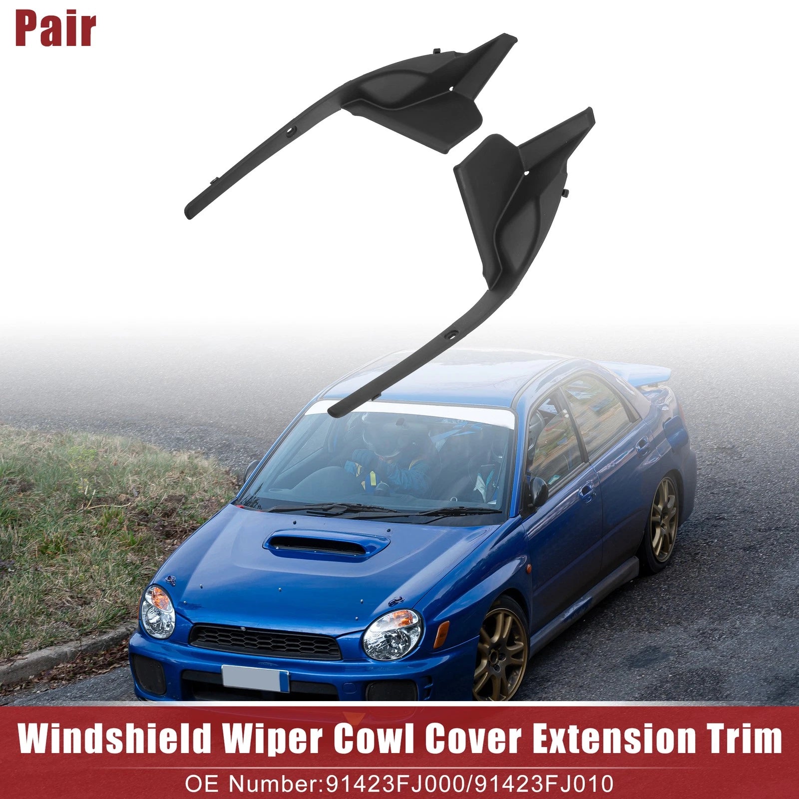 Windshield Wiper Cowl Cover Panel Pair Front for Subaru Impreza (2012–2016)