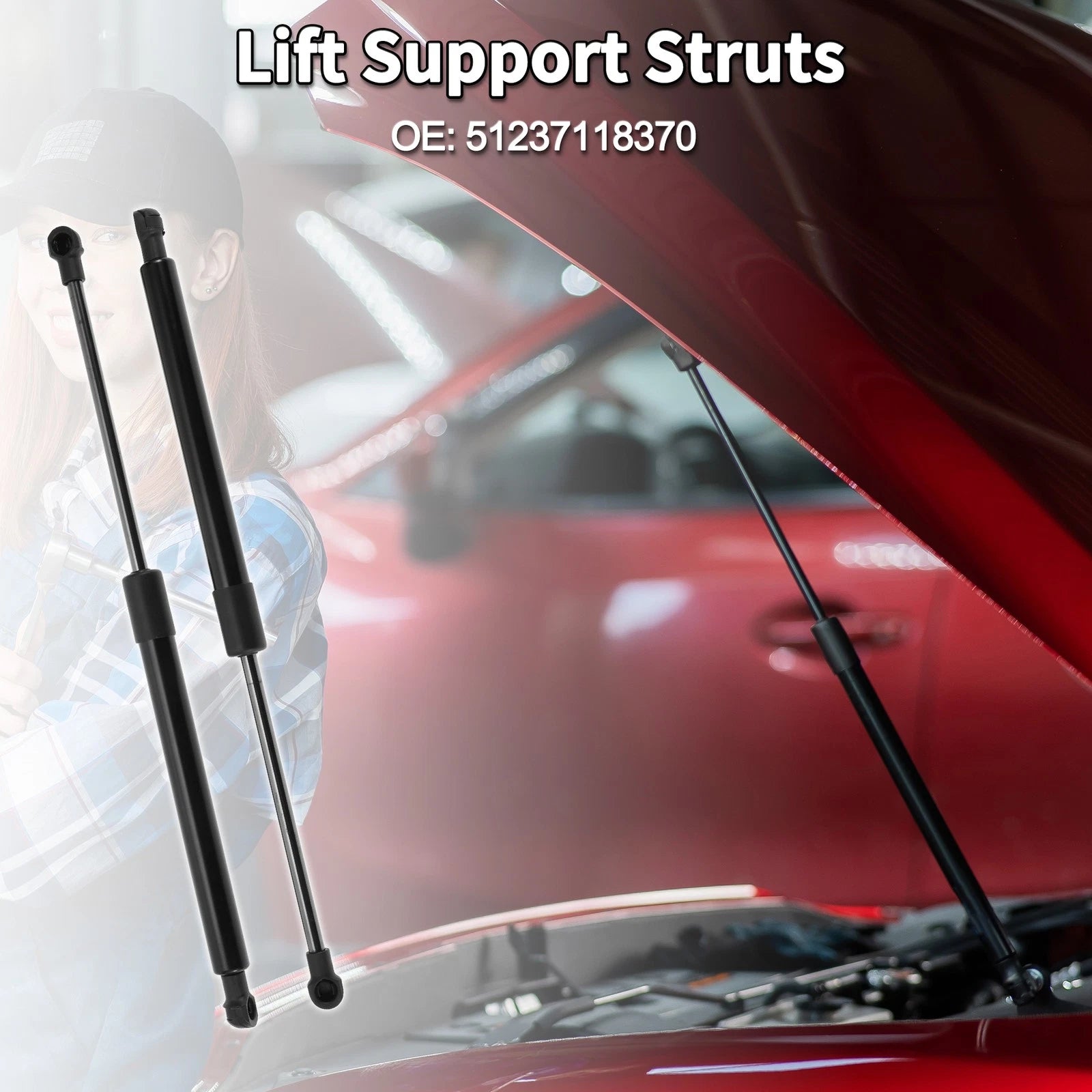 Front Hood Lift Supports Struts Replacement for BMW 135i (2008–2013)