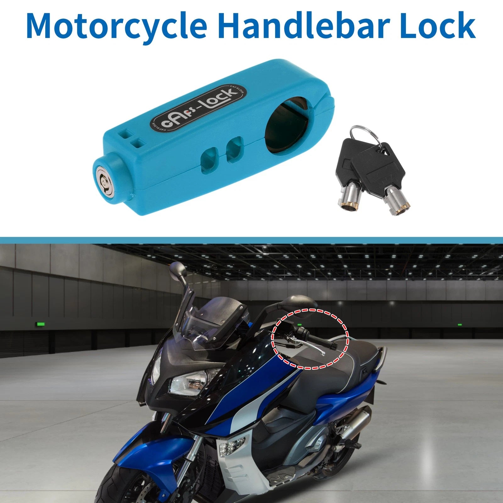 Handlebar Throttle Grip with Lock Universal for Motorcycle Scooter Bike (Blue)