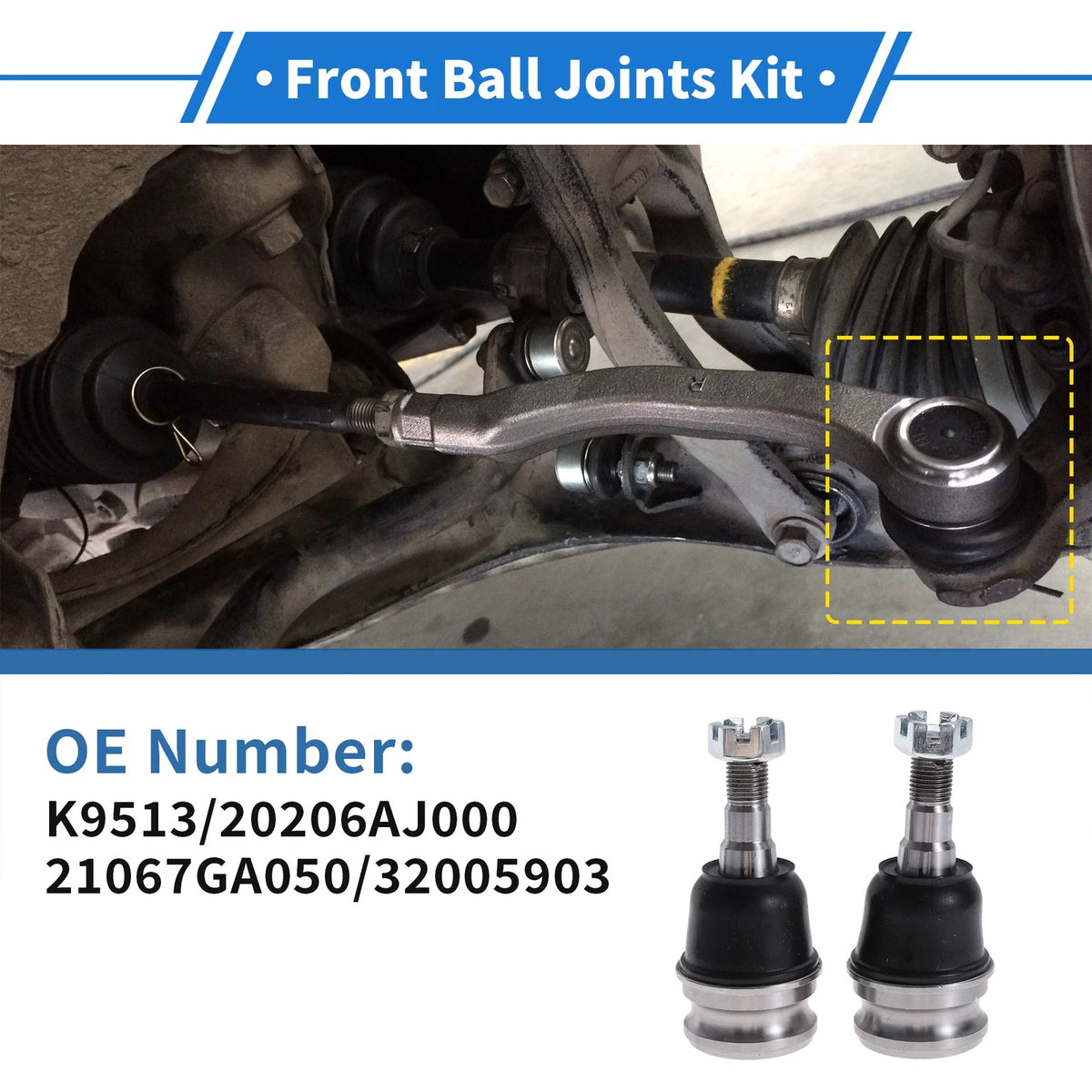 2 Pcs Front Lower Ball Joints Replacement for Saab 9-2X (2005–2006)