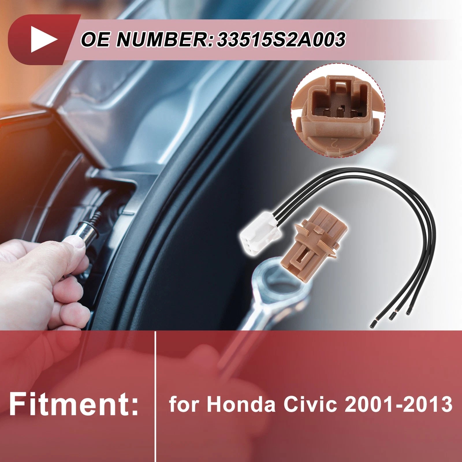 Tail Light Socket Wiring Harness for Honda Civic (2001–2013)
