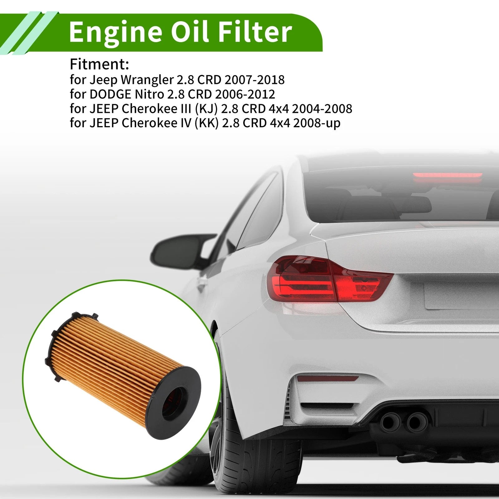 Engine Oil Filter No.68032204AA for Jeep Wrangler (2007–2018)