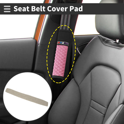 Beige Seat Belt Cover Pad for Universal Fit (19.69 inch)