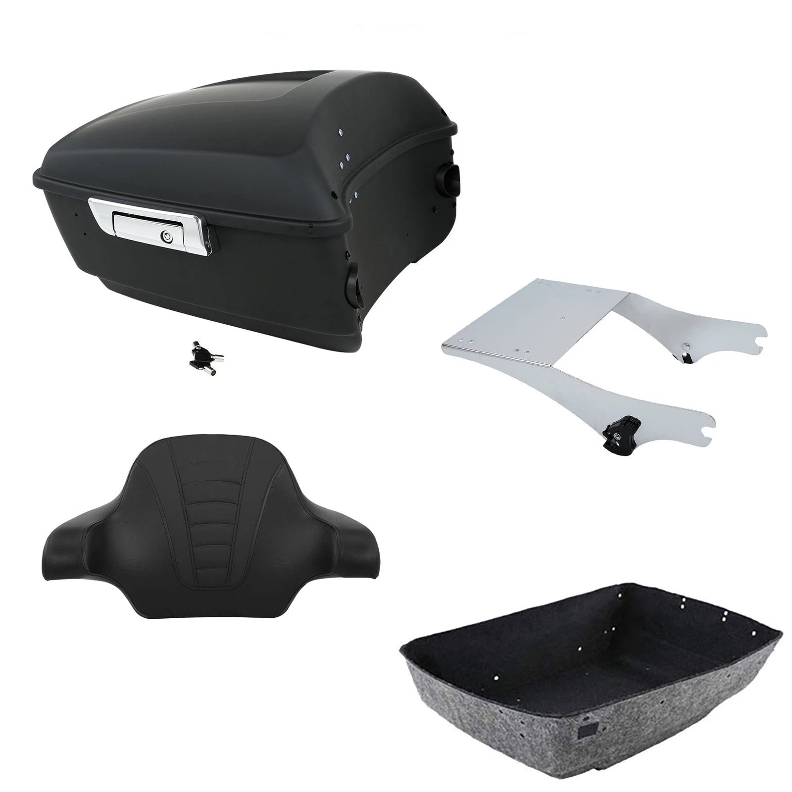 Backrest Pad Mounting Rack for Harley Touring (1997–2008) Matte Black