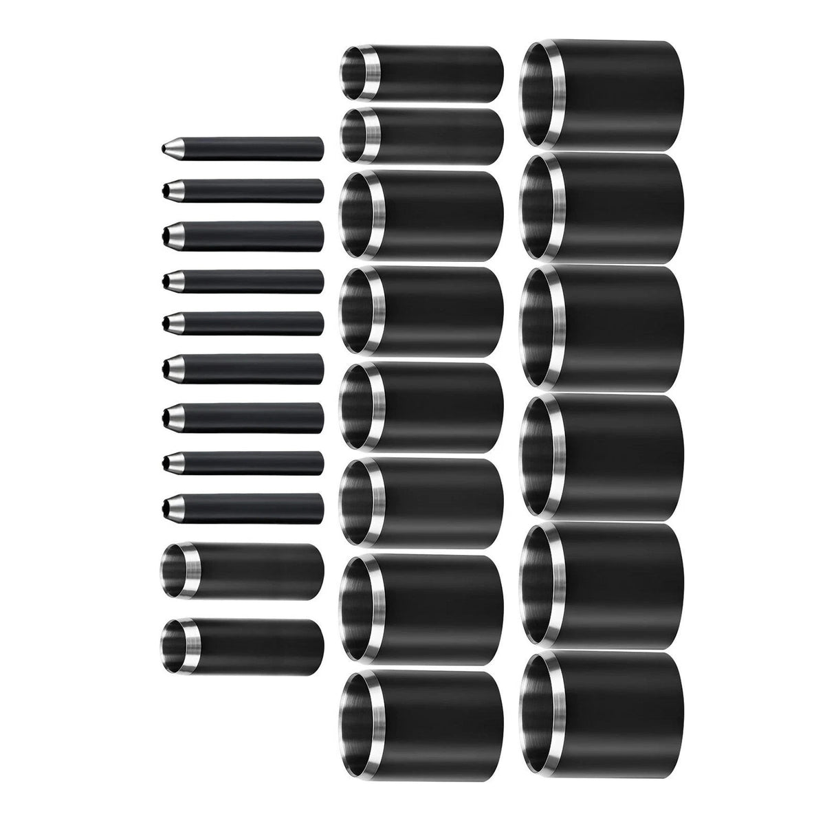 25-Piece Round Hole Punch Set 1-25mm Manual Cutter for Leatherwork