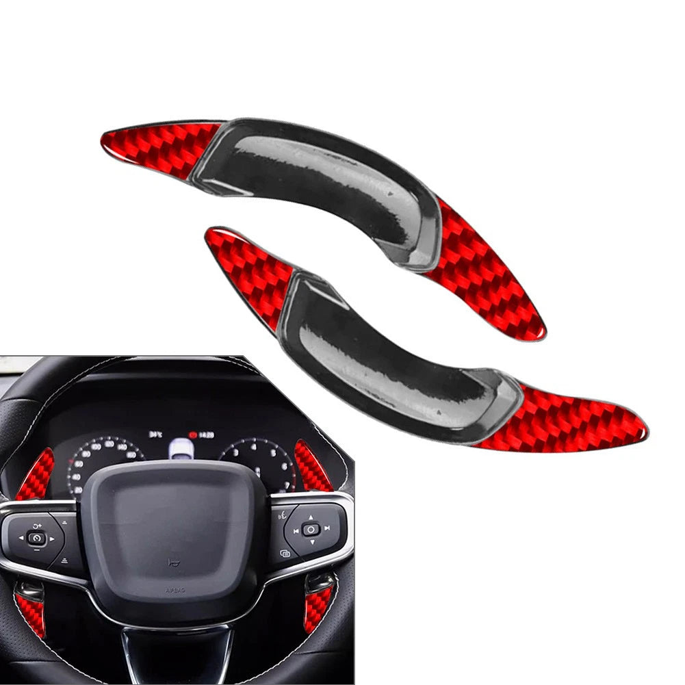 2X Red Steering Wheel Shift Paddle Extension for Volvo XC40 (2019–2023)