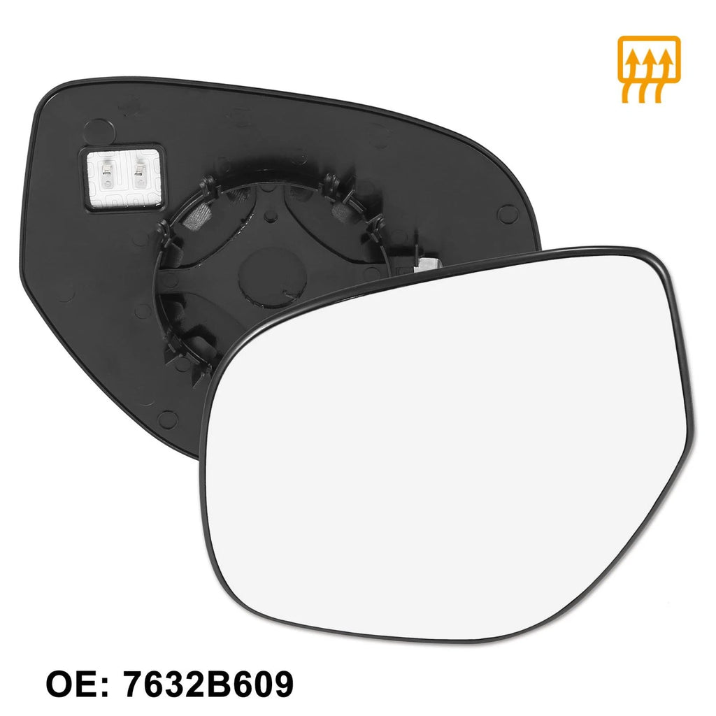 Left Heated Mirror Glass with Backing Plate for Mitsubishi Outlander (2013–2024)