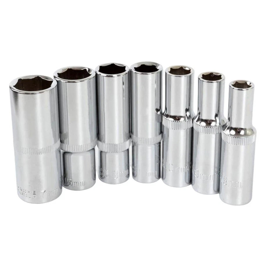 Set of 16 Deep Sockets for Versatile Applications (38 Inch)