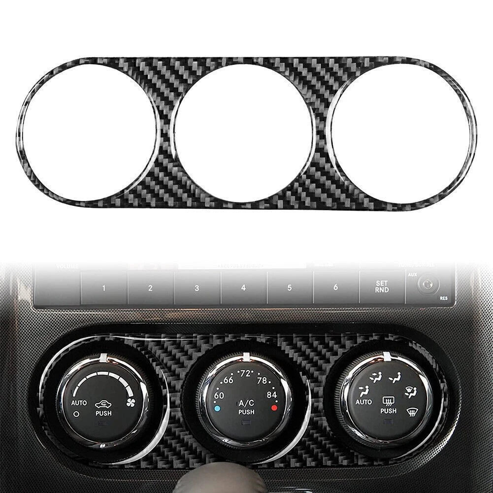 Carbon Fiber Air Conditioning Switch Panel Cover For Dodge Challenger 2008-2014