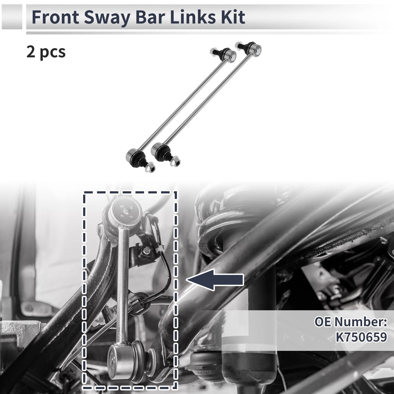 Front Stabilizer Bar Links No Bushing for Hyundai Santa Fe (2013–2018)