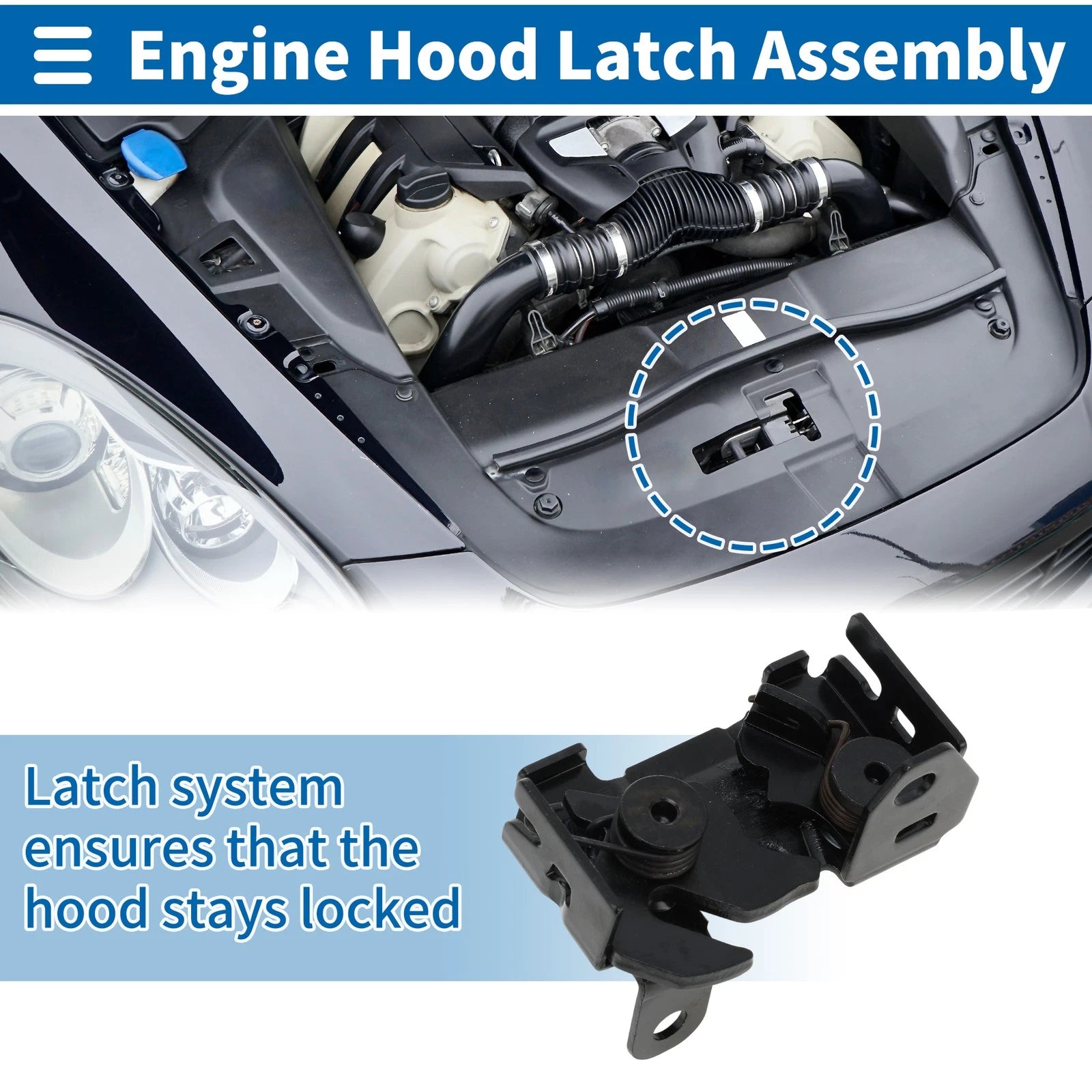 Hood Latch Assembly OEM Replacement for Mercedes-Benz C250 (2012–2015)