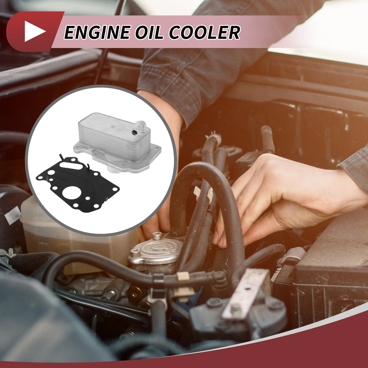 Engine Oil Cooler with Gasket for Land Rover Range Rover Evoque (2012–2019) No.LR073678